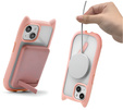Husă pentru iPhone 13 / iPhone 14, pentru MagSafe, Cute Cat, roz + sticlă pentru ecran