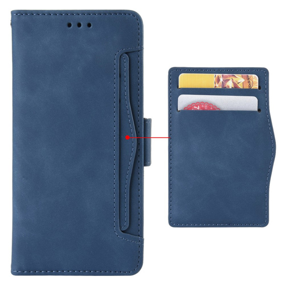 Cu clapetă pentru Tecno Pova 5 Pro 4G, Card Slot, albastru