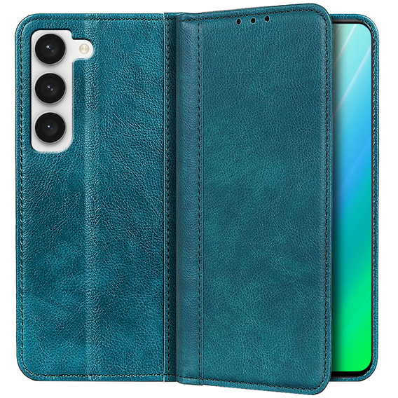 Huse pentru Samsung Galaxy S23, Wallet Litchi Leather, verde