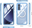 Husă pentru Samsung Galaxy A36 / Samsung Galaxy A56, Shockproof, cu sticlă, pentru MagSafe, albastru