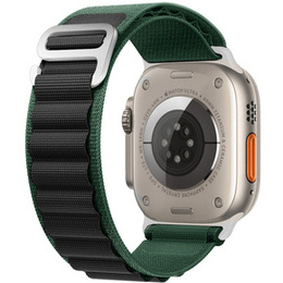 Curea din nailon pentru Apple Watch 1/2/3/4/4/5/6/6/7/8/SE/ULTRA 42/44/45/49mm, verde / negru