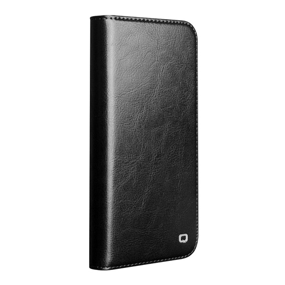 QIALINO Carcasă flip din piele de vacă originală pentru iPhone 17 Pro Max, negru