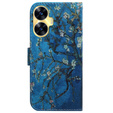 Cu clapetă pentru Realme C55, Wallet, Cherry blossom, albastru