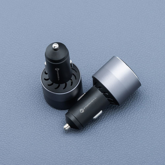 Încărcător auto Forcell F-Energy Alu 85 W, 2 × USB-C + USB-A, PD / QC 4.0 / SFC 2.0