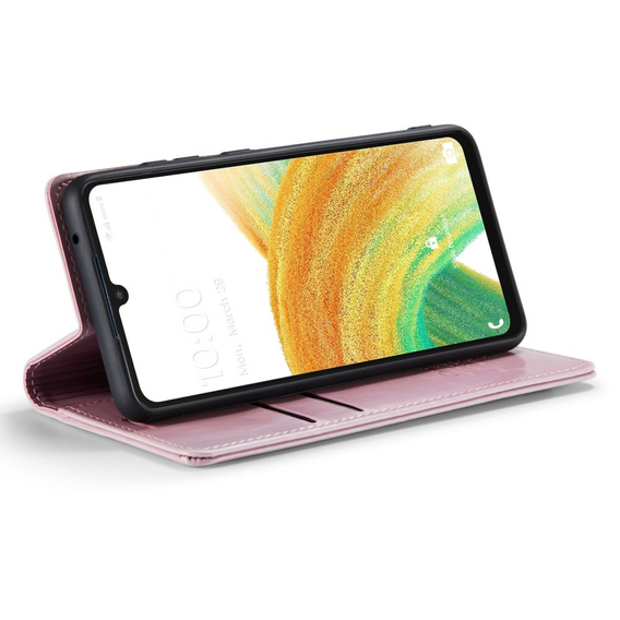 Carcasă flip CASEME pentru Samsung Galaxy A33 5G, Waxy Textured, roz