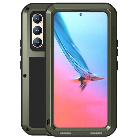 Love Mei Huse pentru Samsung Galaxy S22, armored with glass, verde