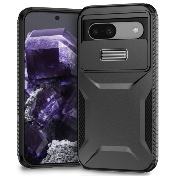 Carcasă pentru Google Pixel 8a, Slide Lens Lid, negru