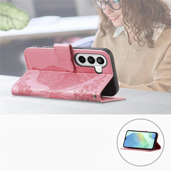 Husă tip fluture pentru Samsung Galaxy A37 5G, roz