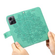 Cu clapetă pentru Xiaomi Redmi Note 12 4G, Mandala Flower, verde