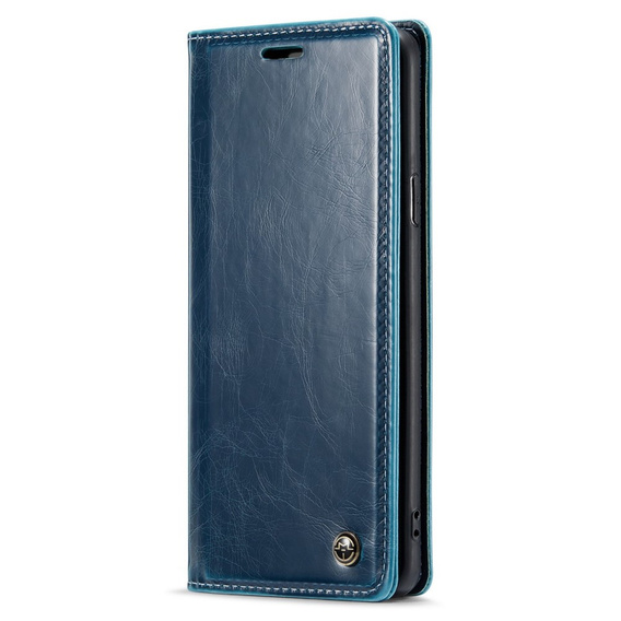 Carcasă flip CASEME pentru Samsung Galaxy S9+ Plus, Waxy Textured, albastru