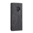 Husa CASEME pentru Samsung Galaxy S9, Leather Wallet Case, negru