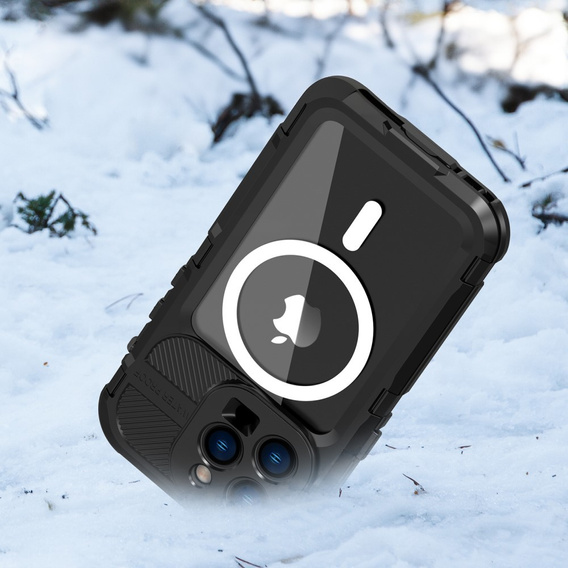 Carcasă impermeabilă IP68 pentru iPhone 14 Pro, SHELLBOX MagSafe, negru