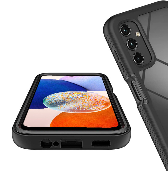 Carcasă pentru Samsung Galaxy A14 4G/5G, Shockproof, cu folie, negru