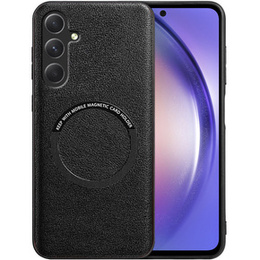 Huse pentru Samsung Galaxy A54 5G, Leather Hybrid MagSafe, negru