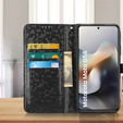 Husa cu clapetă pentru Motorola Moto G56 5G, Wallet Rhombus, negru