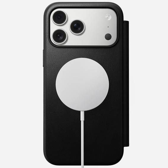 Husă Nomad pentru iPhone 17 Pro Max, Folio din piele modernă, negru