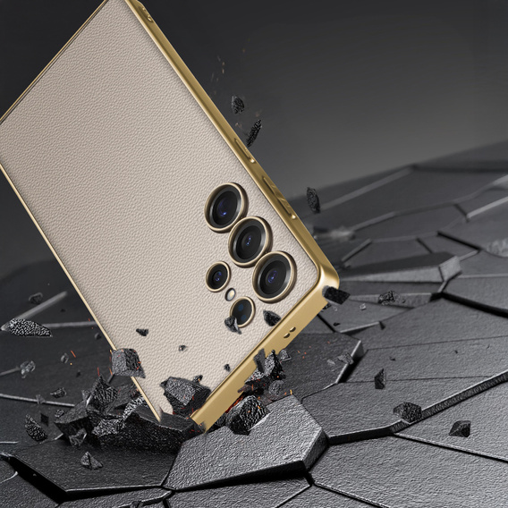 Huse pentru Samsung Galaxy S25 Ultra, GKK Leather, gri titan
