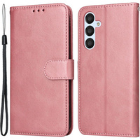 Cu clapetă pentru Samsung Galaxy A34 5G, Leather Wallet, roz rose gold