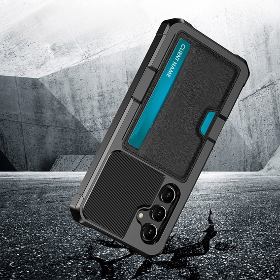 Husa pentru Samsung Galaxy A55 5G, Card Holder Kickstand, negru