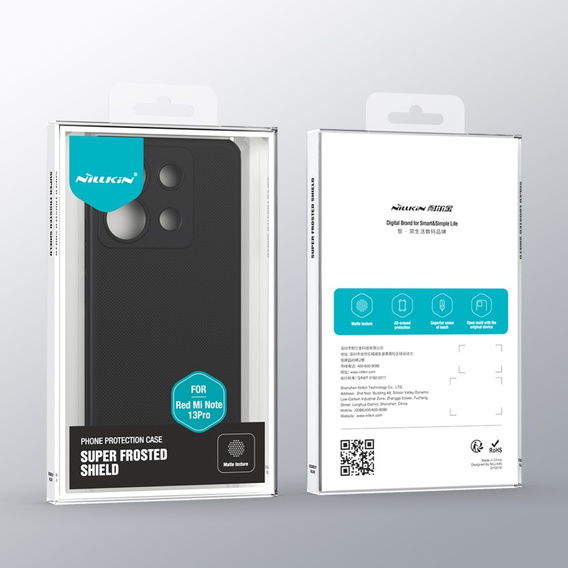 Carcasă NILLKIN pentru Xiaomi Redmi Note 13 Pro 5G, Super Frosted Shield Case, negru