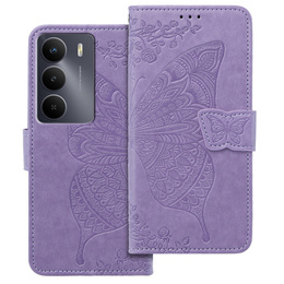 Cu clapetă pentru Realme 14X / Realme C75, Butterfly, violet