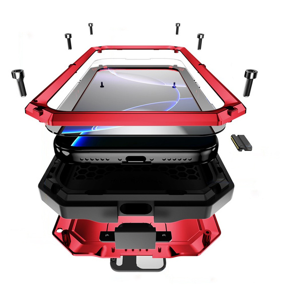 Husă blindată R-JUST cu protecție pentru ecran și suport pentru iPhone 17 Pro