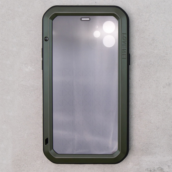 Love Mei Huse pentru iPhone 12, armored with glass, verde
