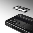 Husă din piele Leather+PC cu suport, sticlă și stylus pentru Samsung Galaxy Z Fold6 5G