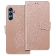 Cu clapetă pentru Samsung Galaxy M34 5G, Butterfly, roz rose gold