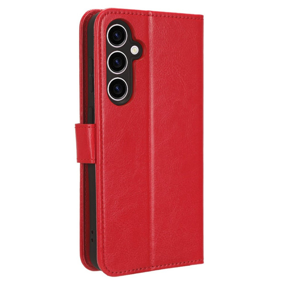 Cu clapetă pentru Samsung Galaxy A26, Crazy Horse Wallet, roșu