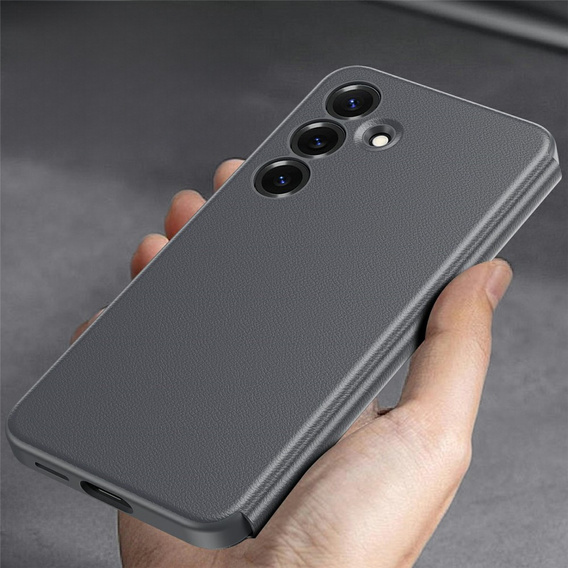 Husă din piele cu fereastră Smart View pentru Samsung Galaxy S25 FE