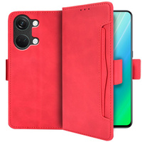 Cu clapetă pentru OnePlus Nord 3 5G, Card Slot, roșu