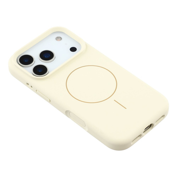 Husă din silicon pentru iPhone 17 Pro Max - compatibilă cu MagSafe, antișoc, bej