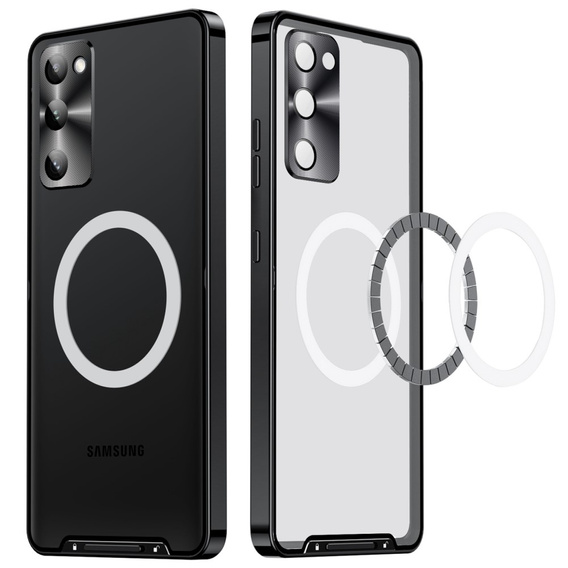 Carcasă de protecție pentru camera foto pentru Samsung Galaxy S20 FE, CamShield MagSafe, transparent / negru