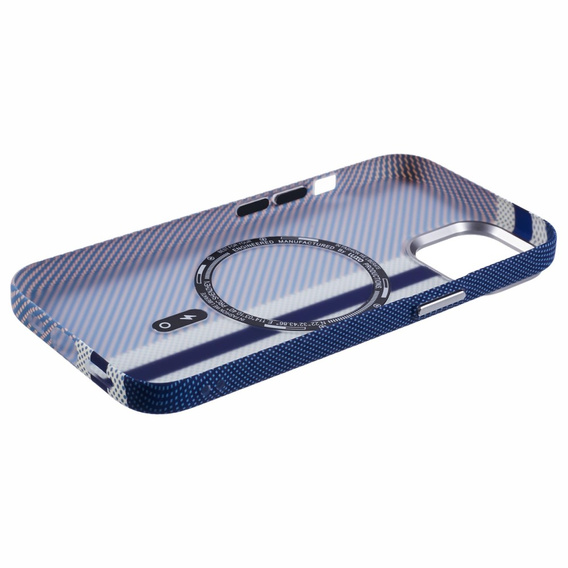 Carcasa pentru iPhone 15, Carbon Fiber MagSafe, albastru