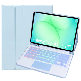 Husă cu tastatură Bluetooth iluminată și touchpad pentru Samsung Galaxy Tab A11+