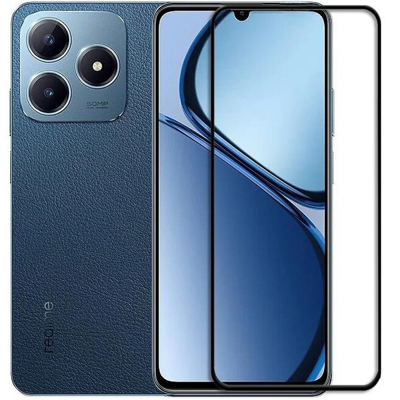 Sticlă călită 3D pentru Realme C61, cadru negru