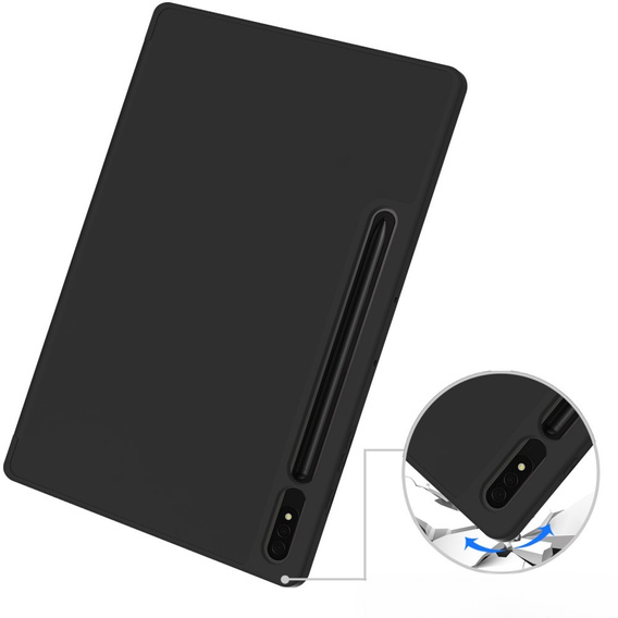 Husă pentru Samsung Galaxy Tab S10+ Plus, Smartcase cu spațiu pentru stylus, negru