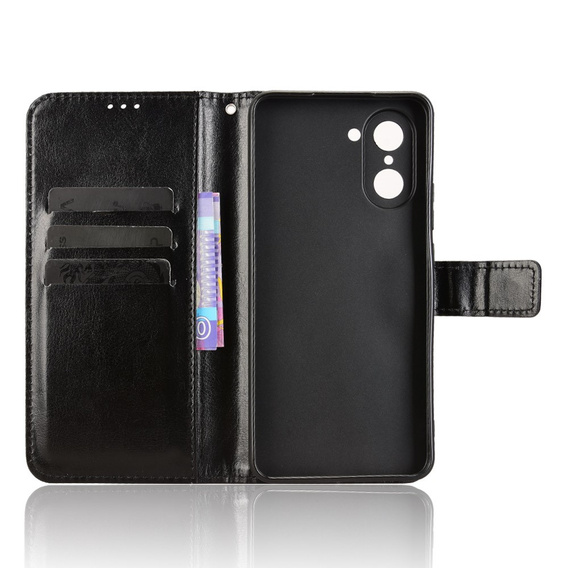 Cu clapetă pentru OnePlus Nord CE5, Crazy Horse Wallet, negru