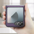Husă pentru Samsung Galaxy Z Flip7 FE / Z Flip6, CASEME Litchi Leather, violet