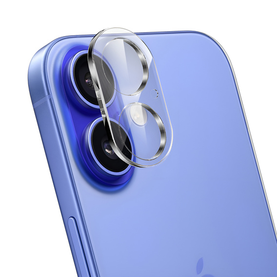 Sticlă temperată pentru camera foto pentru iPhone 16 / 16 Plus, transparentă