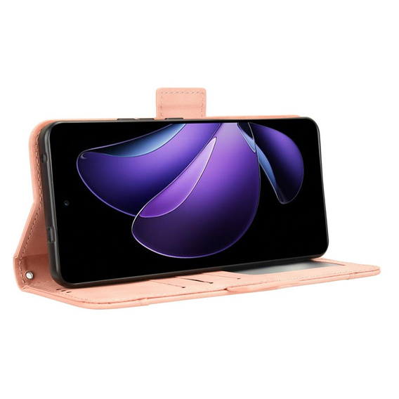 Cu clapetă pentru Oppo Reno 13F / Oppo Reno 13FS, Card Slot, roz