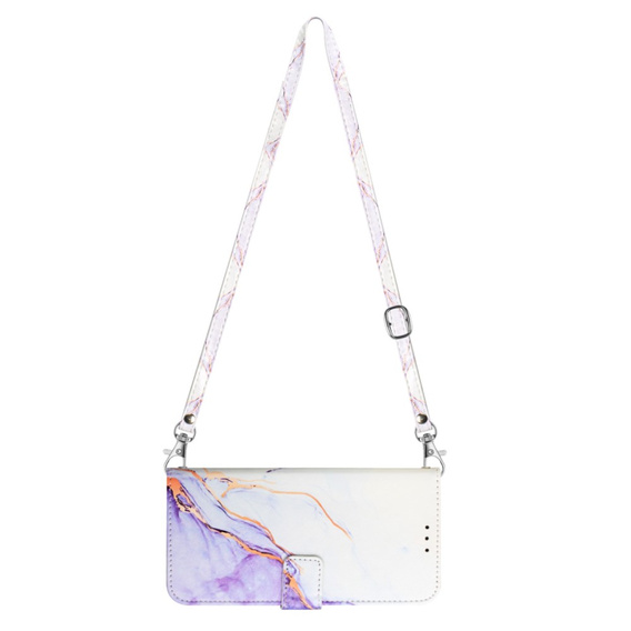 Cu clapetă pentru Xiaomi Redmi Note 13 Pro 4G / Xiaomi Redmi Note 14S / Xiaomi Poco M6 Pro 4G, Wallet, Marble violet