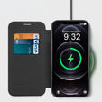 Cu clapetă pentru iPhone 12 Pro Max, RFID Wallet MagSafe CamShield, negru