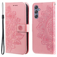 Cu clapetă pentru Samsung Galaxy M34 5G, Mandala Flower, roz