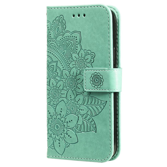 Cu clapetă pentru Samsung Galaxy S21 FE, Mandala, verde