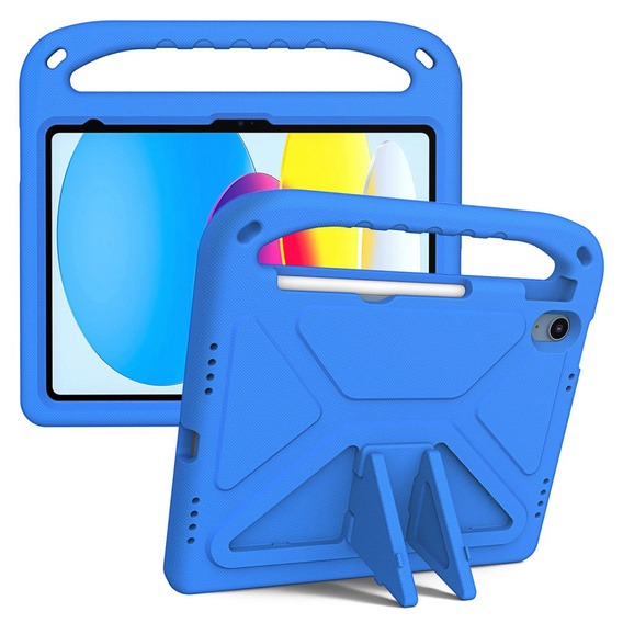 Husă pentru copii pentru iPad 11" 2025 A16 (11 gen.) / iPad 10.9" 2022 (10 gen.), cu mâner, albastru