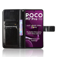 Cu clapetă pentru Xiaomi Poco M7 Pro 5G, Crazy Horse Wallet, negru