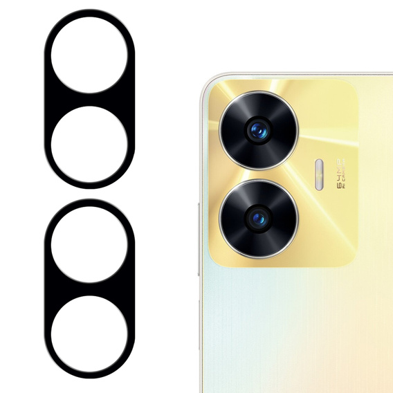 2x ERBORD sticlă călită ERBORD pentru camera pentru Realme C55, negru