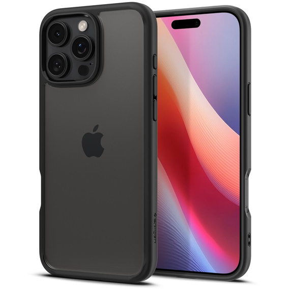 Carcasa Spigen pentru iPhone 16 Pro, Ultra Hybrid, negru + sticlă temperată 9H